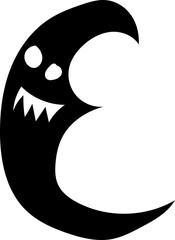 Happy Halloween Silhouette Vector Illustration Witch Devil Decoration