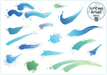 波、筆、毛筆、ブラシのセット