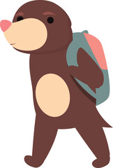 Mole go to school icon cartoon vector. Happy animal. Dig animal
