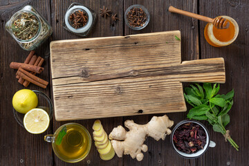 The recipe for making health tea according to an old recipe. Traditional Chinese herbs used in alternative herbal medicine. herbal medicine. old recipes for traditional medicine.