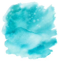 Turquoise abstract watercolor brush strokes