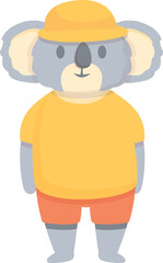 Koala in casual cloth icon cartoon vector. Australian baby. Child tree