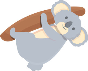 Koala tree icon cartoon vector. Animal bear. Child character