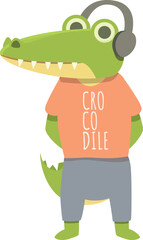 Young crocodile icon cartoon vector. Jungle animal. Alligator baby