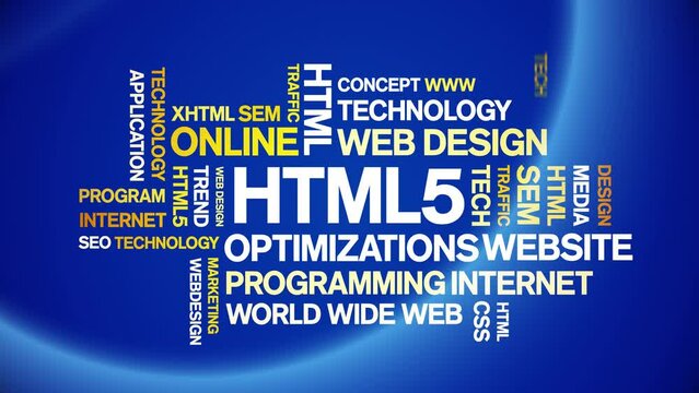 HTML5 animated tag word cloud;text design animation kinetic typography seamless loop.