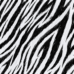 Hand drawn Seamless pattern of Zebra print, Detail skin of Zebra, Realistic Zebra pattern