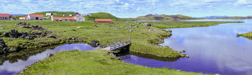 Rural landscape of lake Myvatn in Iceland