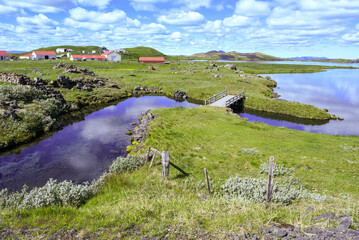 Rural landscape of lake Myvatn in Iceland