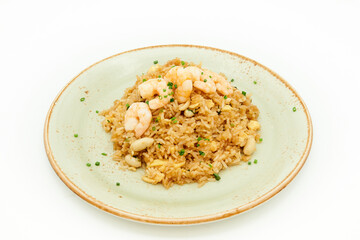 a plate noodles with shrimp japanese food