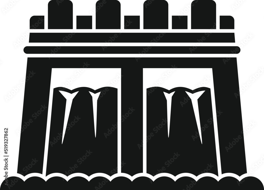 Poster nature source icon simple vector. hydro plant
