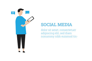 People Using Tablet Computer Isolated On White Background. Vector Illustration