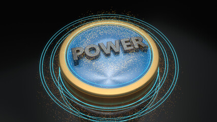 3d render. Power icon 3d concept