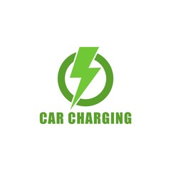 Electric car charging station icon isolated on white background