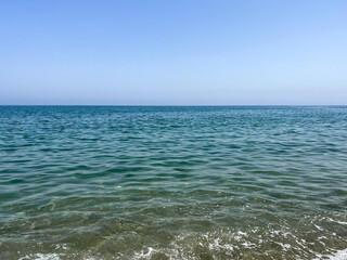 Transparent sea water on the shoreline