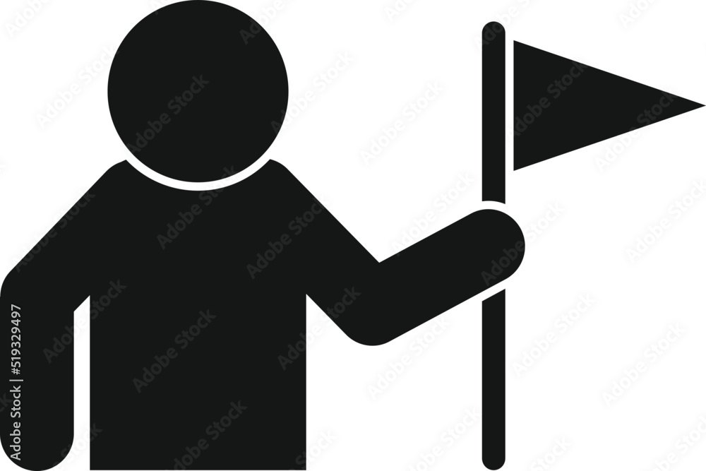 Poster target manager icon simple vector. sustainable development