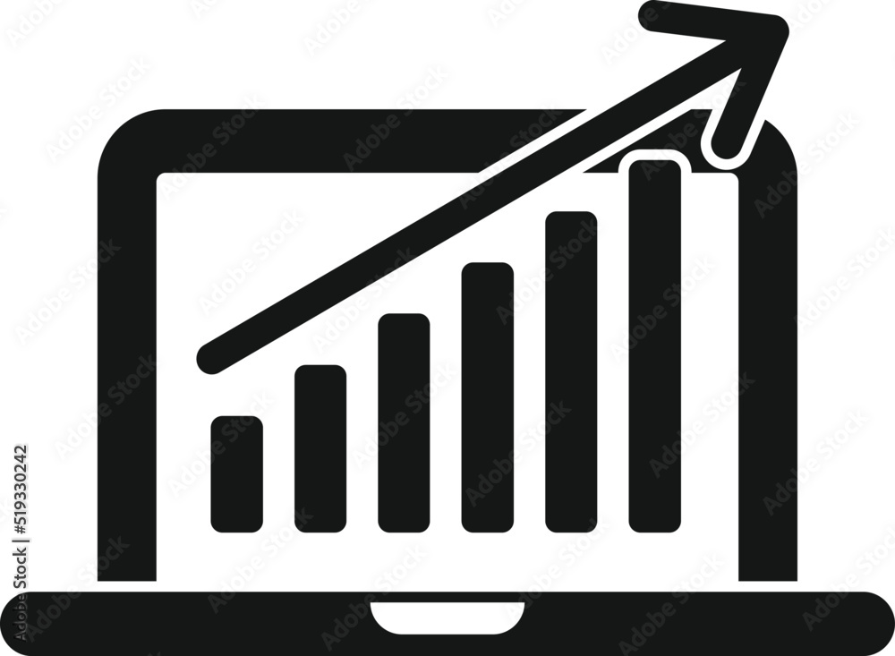 Poster laptop graph development icon simple vector. sustainable development