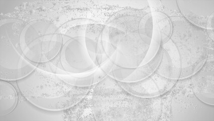 White and grey grunge circles abstract background