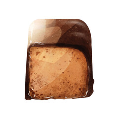 Chocolate cube watercolor vector design