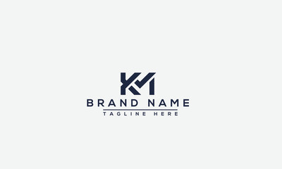 Logo design letter KM . Elegant modern. Vector template.