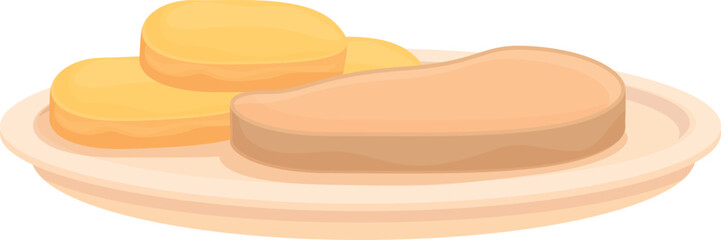 Portugal steak icon cartoon vector. Meal dish. Fried food