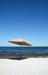 beach with umbrella
