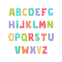 English alphabet vector design. Latin capital letters characters collection. Sans serif font.