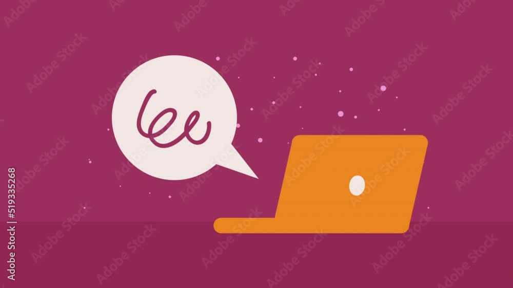 Poster laptop computer portable device animation