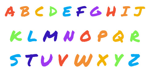 colorful paper small alphabet letters a to z fonts.