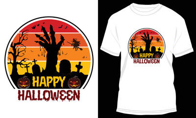 Halloween T-shirt design Illustration and Vector