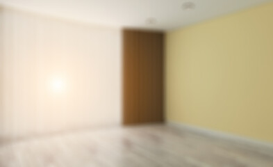 Modern office Cabinet.  3D rendering.   Meeting room. Sunset.. Abstract blur phototography.