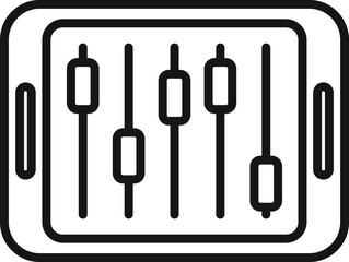 Tablet smart consumption icon outline vector. Digital home