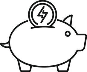 Save piggy bank icon outline vector. Smart consumption