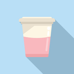 Biodegradable plastic coffee cup icon flat vector. Eco recycle