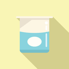 Biodegradable plastic pot icon flat vector. Water container
