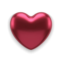 Red heart shape symbol of love realistic 3d vector illustration