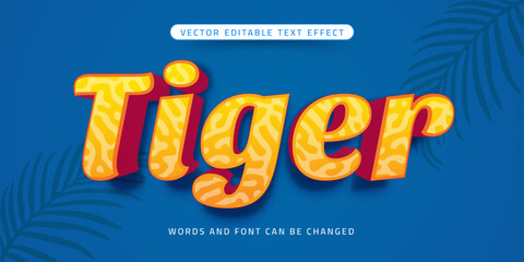 Fototapeta na wymiar Editable text tiger 3d style effect