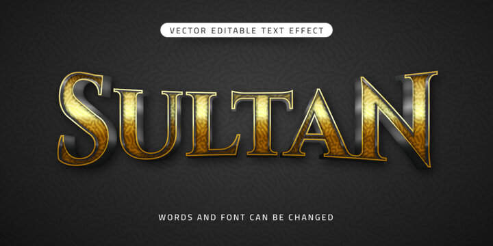 Editable text sultan 3d style effect