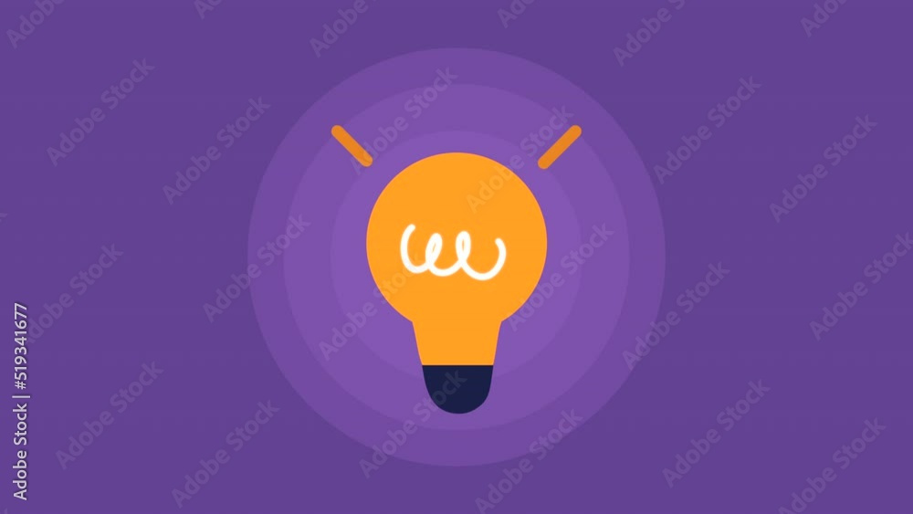 Poster bulb light idea tech animation