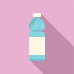 Mineral water bottle icon flat vector. Recycle plastic
