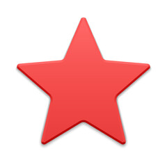 Fototapeta premium Red realistic five pointed star 3d vector illustration