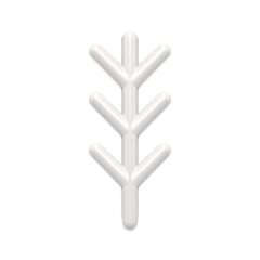 Obraz premium Realistic cute white glossy coniferous branch vector illustration