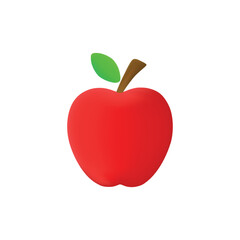 red apple isolated on white