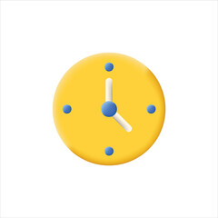 3d clock vector illustration isolated on white background