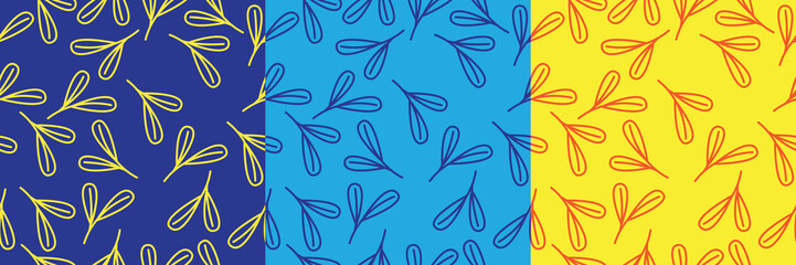 seamless pattern with leaf icon