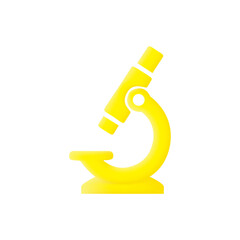 microscope 3d icon yellow color illustration.