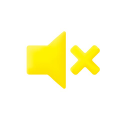 yellow mute 3d icon