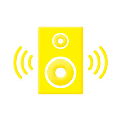 speaker 3d icon isolated on white.