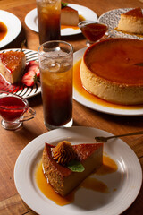 Flan . Quesillo. Creme brulee. Milk and egg dessert. Egg tart. Desert. Candy.