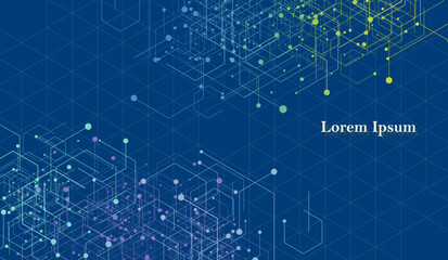 幾何学 抽象 青 黄色 テクノロジー 背景