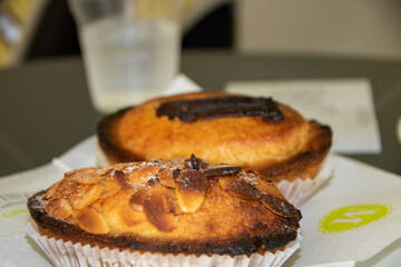 pasticciotto leccese, a small cake made of pastry and custard, a traditional recipe of salento,  inApulia, Italy